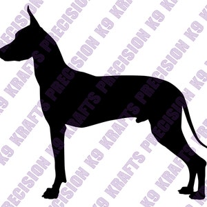 Standard Xoloitzcuintle, Xolo, Mexican Hairless dog, dxf, sxg, ai, png
