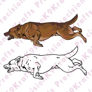 Angry, german shepherd, leaping, bitework, dxf, svg, eps, png,