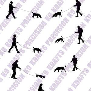 Clipart hond tracking handlers: beagle, lab, terriër SVG PNG EPS Ai