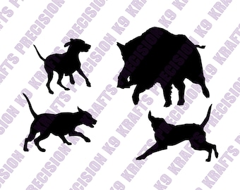Wild Hog and Bay Dog Vector Art, Cut File (Digital Download)