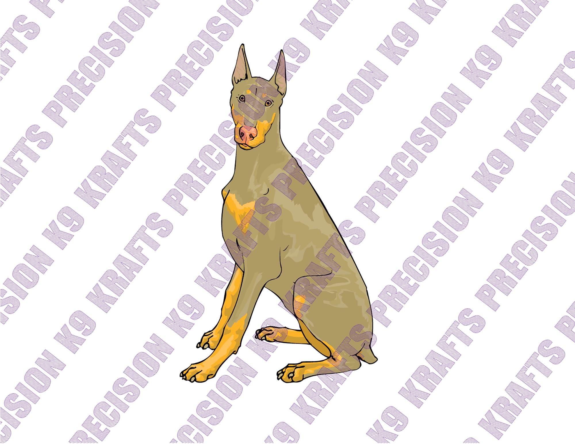Fawn Doberman Pinscher, Isabella Doberman, Dobie, DXF,SVG, EPS