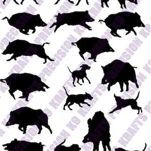 Feral hogs, wild pigs, hog hunting, bay dogs, PNG, Ai, PDF, SVG, Clipart, vector art, cut file,