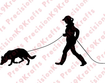 Woman tracking with shepherd, svg, dxf, eps, png