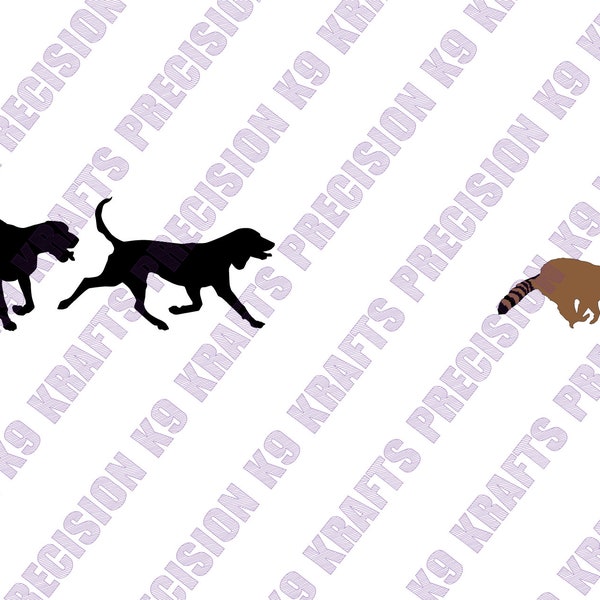 hounds, running, hunting, lure coursing, coon, raccoon,  SVG, Ai, PDF, PNG, cut file, vector, clip art,