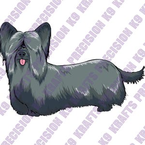 Skye Terrier-Illustration, Clip Art (Digitaler Download)