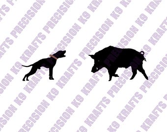Hog Hunting Dog Vector Art: Feral Pig Clipart (PNG, SVG, PDF)