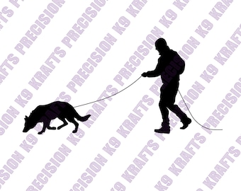 Man tracking with shepherd, svg, schutzhund, search and rescue, dxf,
