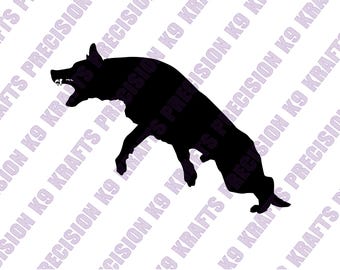 German Shepherd, Lunging, protection, aggressive, bite sports, Dxf, Svg, Eps, Png