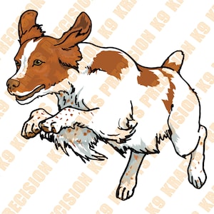 Bretagna che salta, spaniel, cane da caccia, immagine vettoriale, dxf, svg, ai, EPS, png