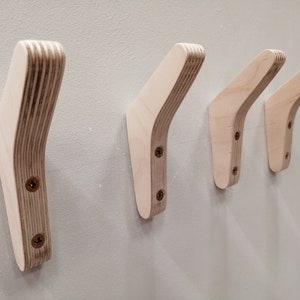 Birken Sperrholz Kleiderhaken