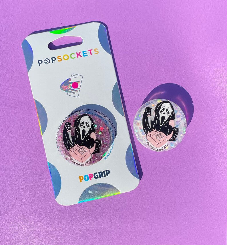 Ghost Face Phone Grip or Badge Reel 