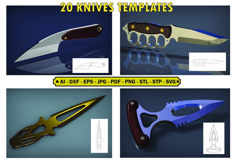20 Knives Templates Etsy 20 Knives Templates Etsy