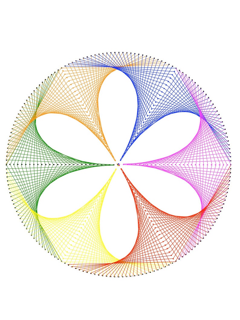 Geometric Line Art With Printable Template. Lesson - Etsy