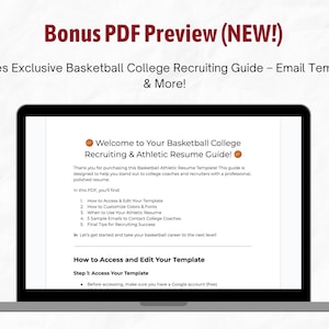College Sports Resume with Bonus Recruiting Guide. Includes Exclusive Basketball College Recruiting Guide – Email Templates & More!