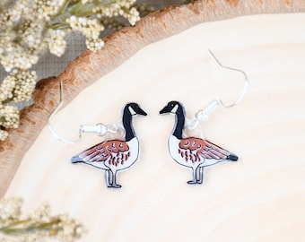 Canada Goose Earrings, Bird Earrings, Handmade Earrings, Cute Goose Earrings, Geese Jewelry, Bird Jewelry, Gift for Birdwatcher, Cute Birds