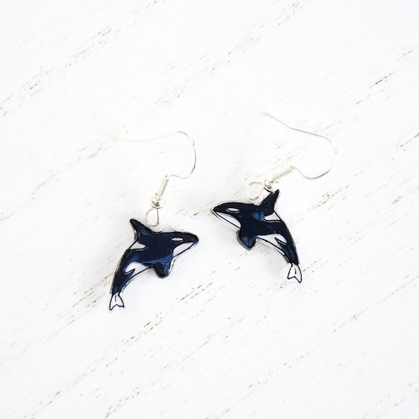 Orca Earrings, Killer Whale Earrings, Dangle & Drop, Ocean Earrings, Marine Life Earrings, Handmade Earrings, Sea life, Under The Sea