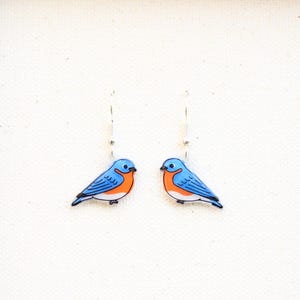 Handcrafted Silk Bluebird Tassel Earring main image 1