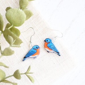 Handcrafted Silk Bluebird Tassel Earring