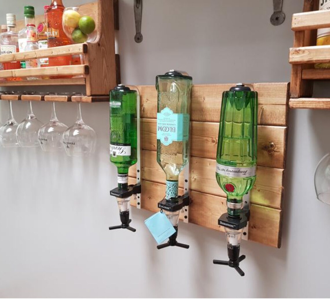 Home Optics Wall Bar Rustic Reclaimed Wood for Spirits display Etsy