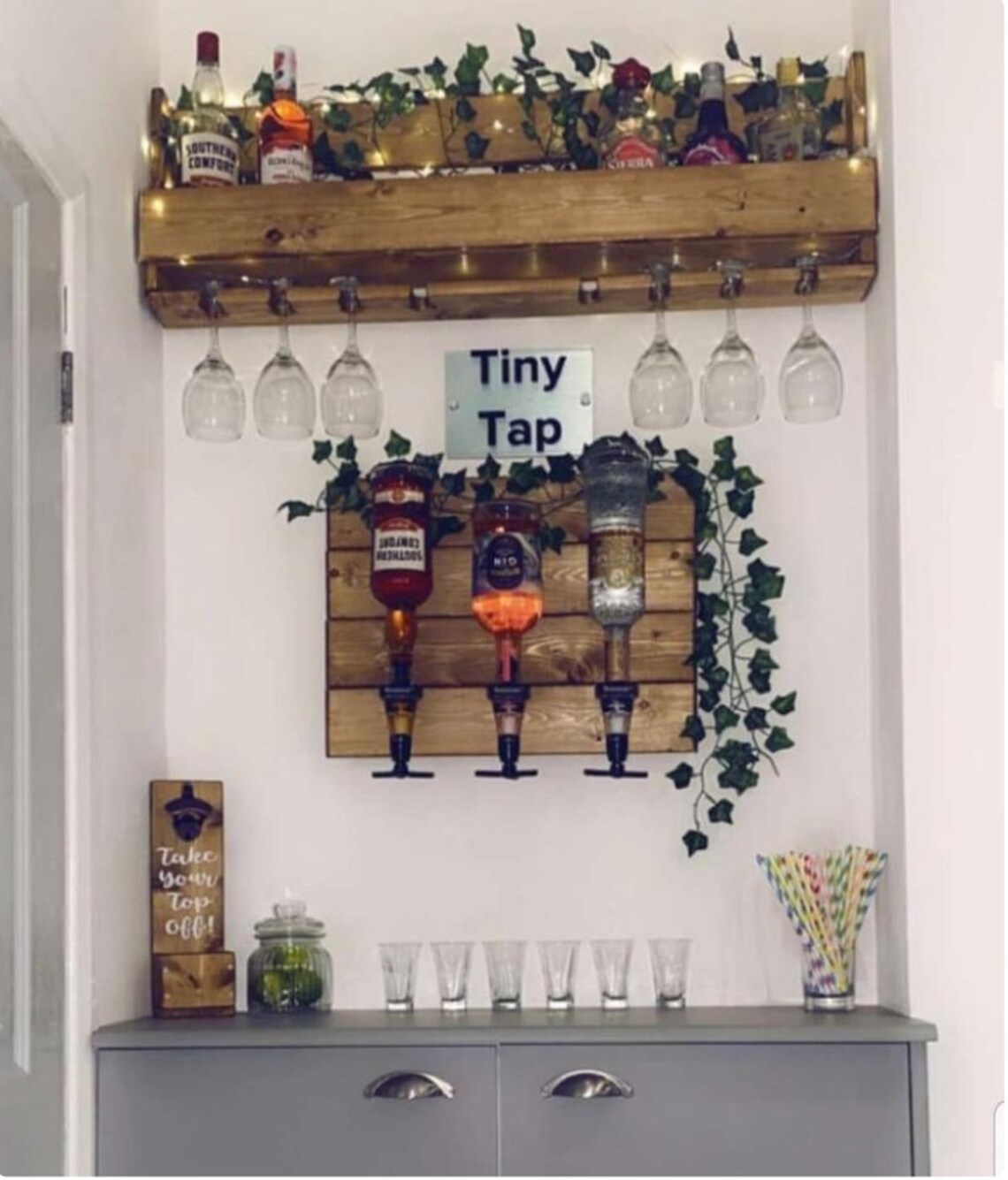 Home Optics Wall Bar Rustic Reclaimed Wood for Spirits display Etsy