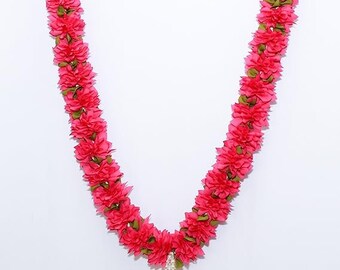 Pink Photo Frame Mala Artificial Garland Puja Mala Handmade Flowers Garlands Mala God Mala Varmala Nikah Mala Milni mala