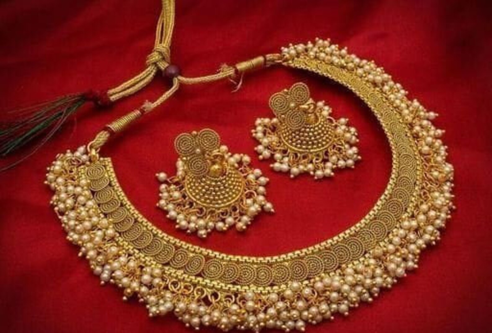 Designer Choker Temple Jewelry Full Set Bridal Jewelry Etsy