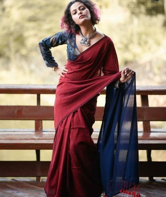 khadi saree look