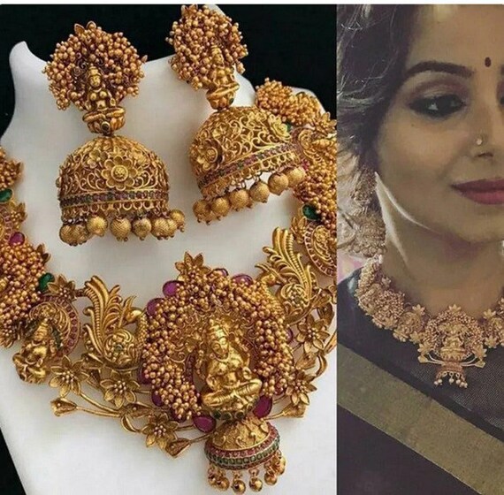 Designer Choker Temple Jewelry Full Set 