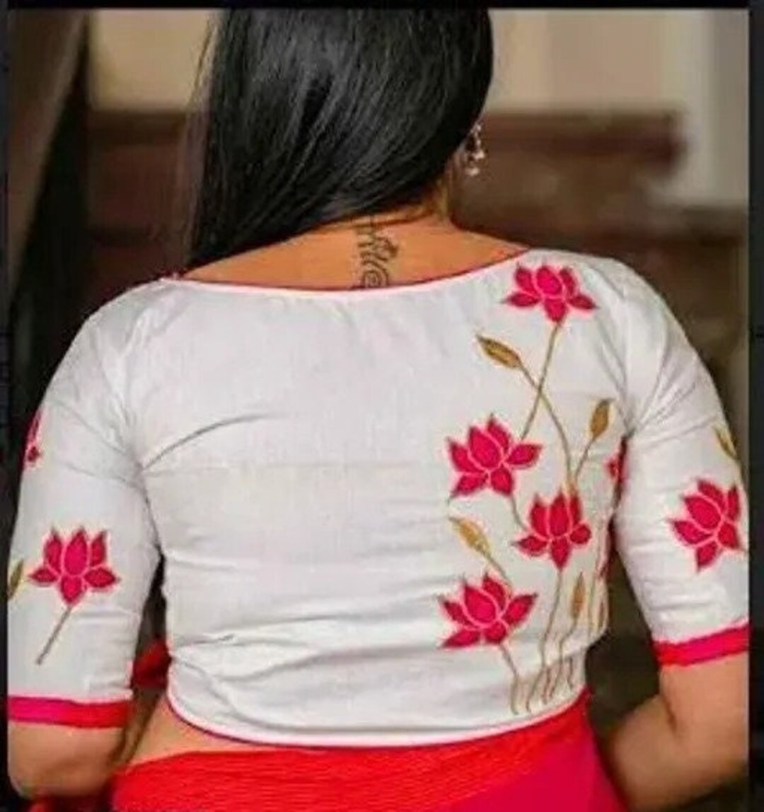 Durga Puja Special Pure Cotton Embroidered Ready Made - Etsy