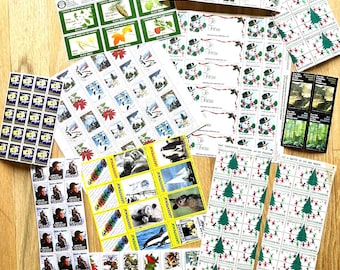 Vintage non-profitpostzegels, 9 sets ongebruikt, 1954-1993