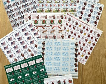 Boys Towns Stamps Group 2, 8 Kind of Stamp pages Ranging 1984 - 1991