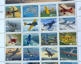 American Classic Aircraft 32 Cent Postage Stamp Full Page