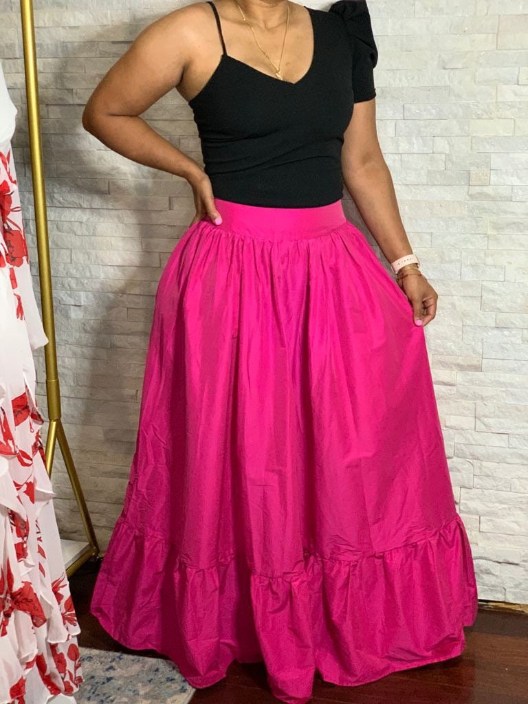 Fuzzluxe Flared Maxi Skirt