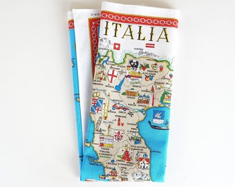 Italia – Map of Italy – Italian Cotton Tea Towel – Made in Italy
