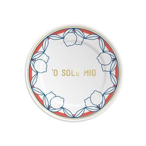 Prato de sobremesa de porcelana italiana O Sole Mio - Fabricado na Itália