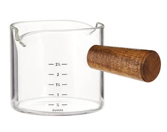 Espresso Yourself Espresso Glass and Wood Measuring Cup