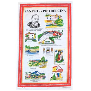 Padre Pio – Italienisches Baumwoll-Geschirrtuch – Made in Italy