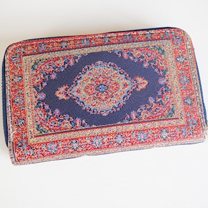 Türkischer Teppich inspiriert kleine Brieftasche mit Reißverschluss | Hergestellt in der Türkei