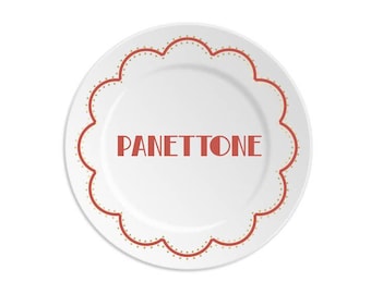 Panettone Porcelain Dessert Plate - Christmas Gift