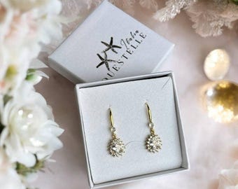 Zirconia Brilliance Drops Dangle Earrings Made in Italy by Duestelle Italia