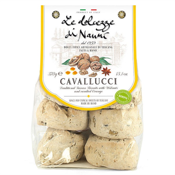 Cavallucci Soft Tuscan Pastries with Walnuts and Orange Peel by Nanni Gourmet Cookies Made in Italy