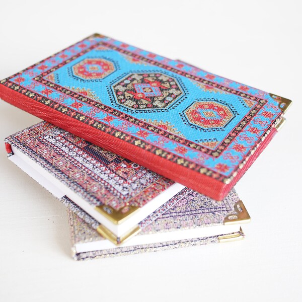 Turkish Rug Inspired Fabric Covered Pocket Journal | Made in Turkey