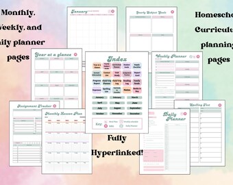 printable homeschool planner homeschool digital planner goodnotes planner for homeschooling printable planner goodnotes digital planner