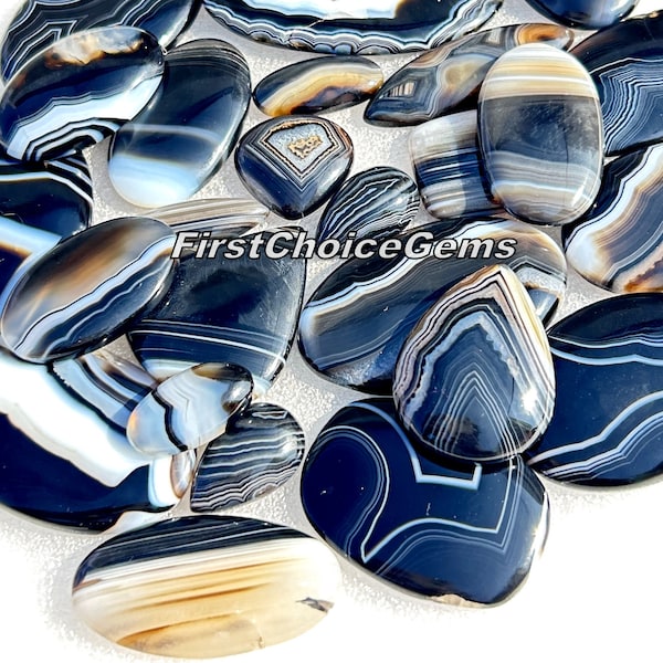 Black Banded Agate Mix - Wholesale Black Banded Agate Gemstone Mix shapes for making jewellry and things.