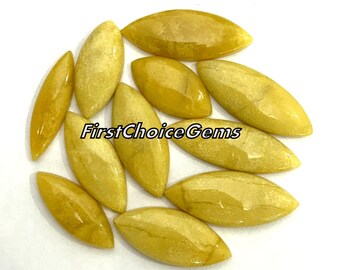 Yellow Aventurine Cabochon Lot: Marquise Gemstone for Jewelry Making