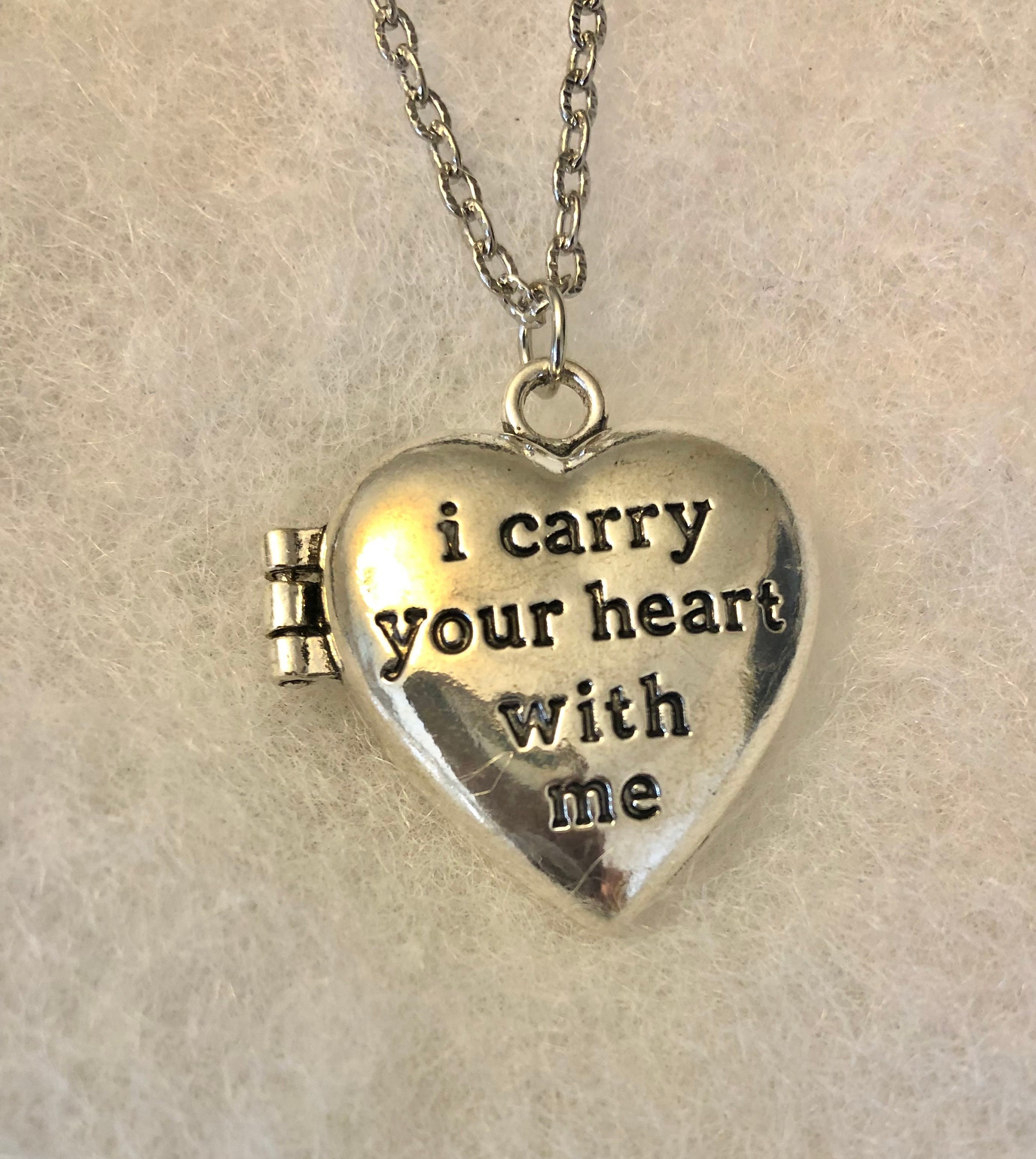 I Carry Your Heart With Me Locket Necklace Etsy