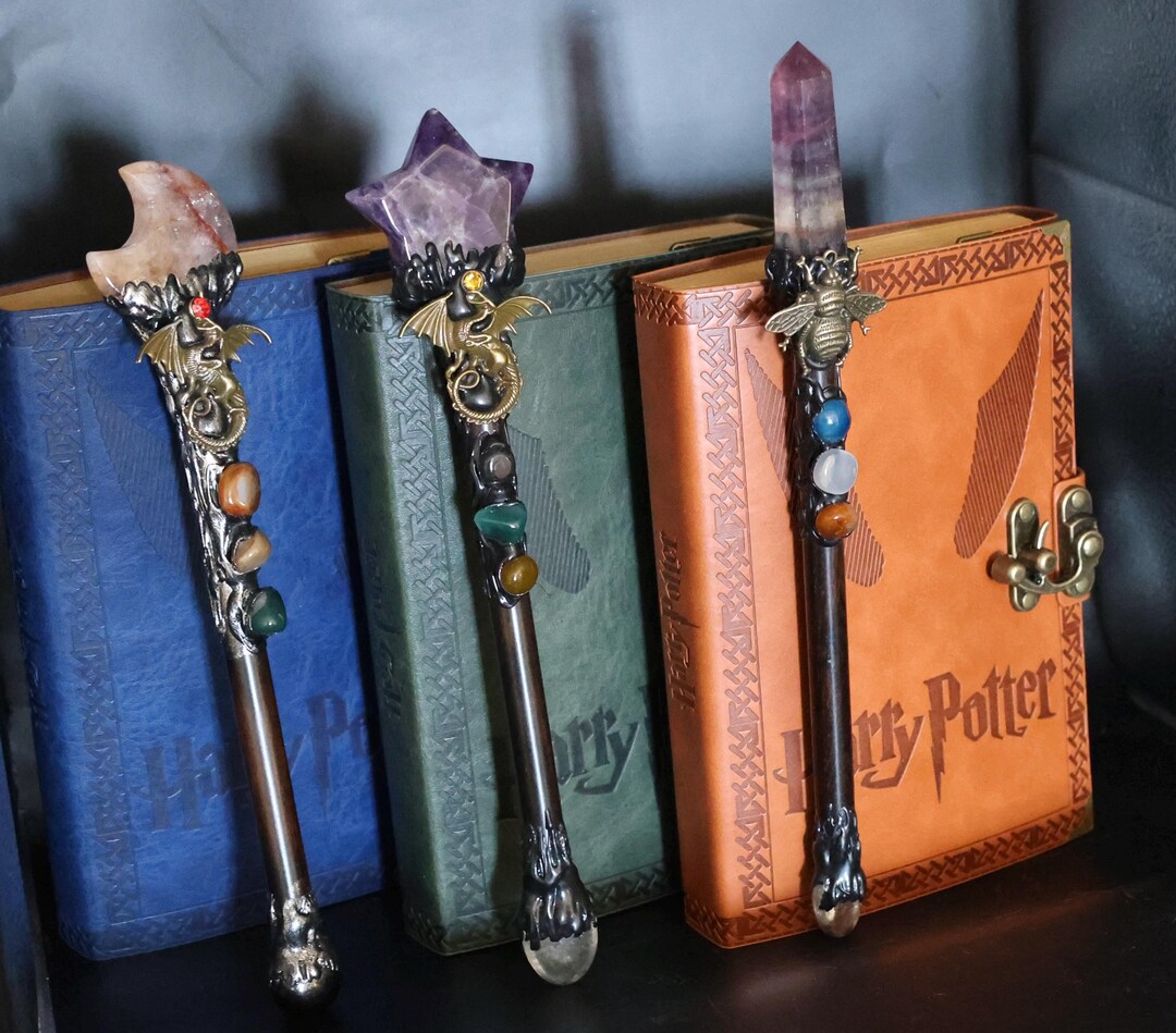 Wizard Journal Ringed Enchanted Wizard Journal & Crystal Wand Mystery Bundle - Etsy