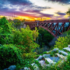Niagara Falls Whirlpool bridge sunset print