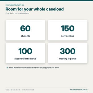 IEP Caseload Tracker Google Sheets, IEP Due Dates & Re-Evaluation Countdown, Service Minutes, Accommodations, Special Education Case Manager image 3
