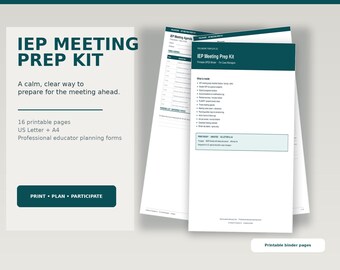 Kit de preparación para reuniones del IEP para coordinadores de casos: lista de verificación para carpetas de educación especial (PDF + Canva)